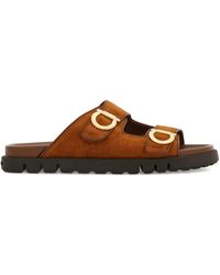 Ferragamo - Two-Strap Flat Sandals - Lyst