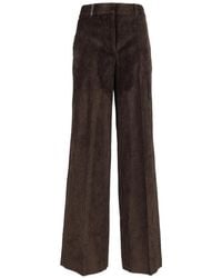 Peserico - Corduroy-Effect Wide-Leg Trousers - Lyst
