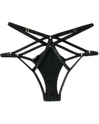 Something Wicked - Jade Satin Open Briefs - Lyst