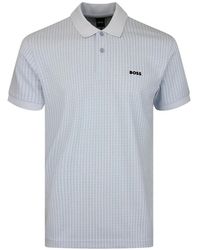 BOSS - Polo En Coton Piqué À Imprimé All-Over - Lyst