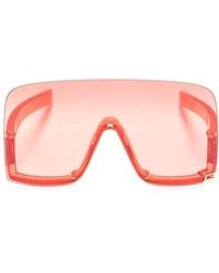 Gucci - Oversized-Sonnenbrille mit Shield-Gestell - Lyst