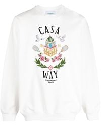 Casablancabrand - Sweatshirt mit "Casa Way"-Stickerei - Lyst