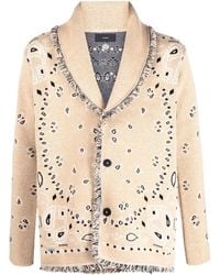Alanui - Bandana-Print Jacquard Knitted Cardigan - Lyst