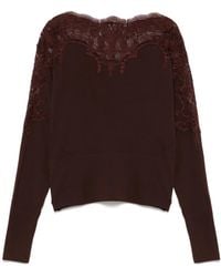 Ermanno Scervino - Pullover Mit Spitze - Lyst