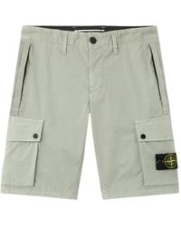 Stone Island - L100019 Stretch Organic Cotton Twill Shorts - Lyst
