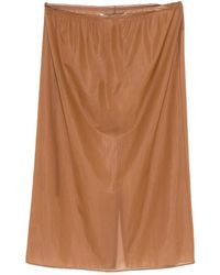 Carven - Sheer Elasticated-Waist Midi Skirt - Lyst