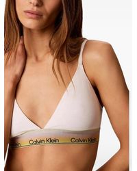 Calvin Klein - Logo-Tape Cotton Bralette - Lyst