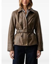Guess - Belted Faux-Leather Jacket - Lyst