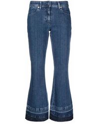 Versace - Logo-Patch Cropped Jeans - Lyst