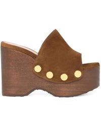 Gianvito Rossi - Suede Leather Wedge Sandals - Lyst