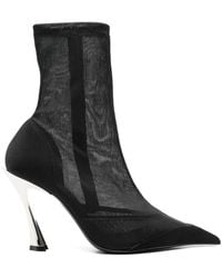 Mugler - 95Mm Mesh Ankle Boots - Lyst