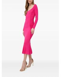 Pinko - Ruched Long-Sleeve Maxi Dress - Lyst