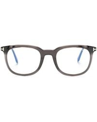 Tom Ford - Logo-Plaque Round-Frame Glasses - Lyst