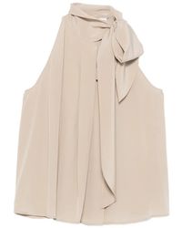 Max Mara - Fune Tie-Neck Pleated Blouse - Lyst