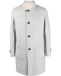 Eleventy - Reversible Checked Single-breasted Coat - Lyst