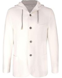 Eleventy - Hooded Buttoned Jacket - Lyst