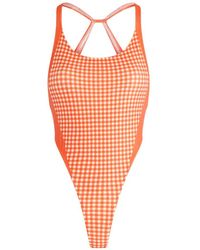 Jean Paul Gaultier - Gingham Open Back Swimsuit - Lyst