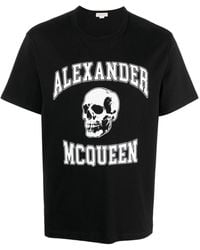 Alexander McQueen - Katoenen T-shirt Met Logoprint - Lyst