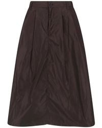 Aspesi - Technical Fabric Flared Midi Skirt - Lyst
