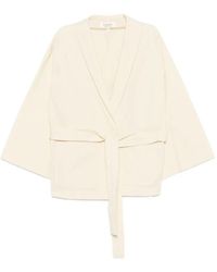 Psophia - Belted Wide-Sleeve Cotton Oversized Jacket - Lyst