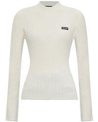 ROTATE BIRGER CHRISTENSEN - Cable-Knit Logo-Patch Sweater - Lyst
