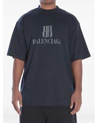 Balenciaga - Nano Bb Logo-Print Cotton T-Shirt - Lyst