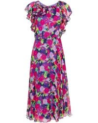 Nissa - Georgette-Kleid mit Blumenapplikation - Lyst
