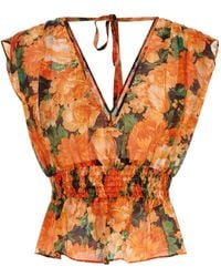 Pinko - Botanical Garden V-Neck Top - Lyst