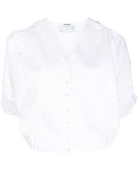 Vivetta - Cut-out Short-sleeve Cotton Shirt - Lyst
