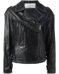 valentino black leather jacket