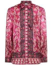 Pierre Louis Mascia - Aloe Floral-Print Silk Shirt - Lyst