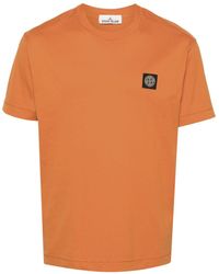 Stone Island - | T-shirt con logo | male | ARANCIONE | XL - Lyst
