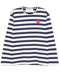 COMME DES GARÇONS PLAY - T-Shirt Stripe Emblem X Rhinestone - Lyst
