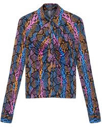Versace - Viscose-Jersey Blouse Met Print - Lyst