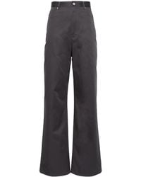 Loewe - High-Waisted Cotton Trousers - Lyst