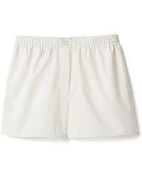 Miu Miu - Logo-embroidered Cotton Shorts - Lyst