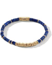 John Hardy - 14kt Yellow Gold Lapis Lazuli Bracelet - Lyst
