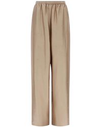 Ferragamo - Silk Trousers - Lyst