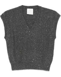 Marella - スパンコールトリム Vネック ニットトップ - Lyst