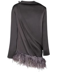 Fabiana Filippi - Feather-Trim Draped Top - Lyst