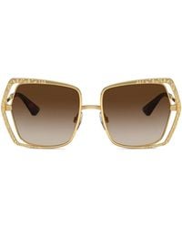 Dolce & Gabbana - Sonnenbrille Mit Eckigem Gestell - Lyst
