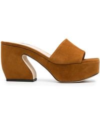 SI ROSSI - Chunky-Heel Suede Sandals - Lyst