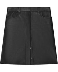 Courreges - Leather Snap-Button Mini Skirt - Lyst