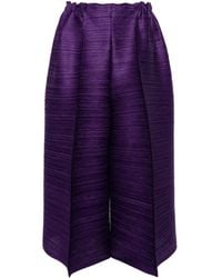 Pleats Please Issey Miyake - Thicker Bounce Cropped Trousers - Lyst