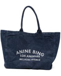 Anine Bing - Logo-Print Shoulder Bag - Lyst