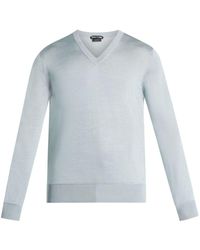 Tom Ford - Seidengemisch-Pullover mit V-Ausschnitt - Lyst