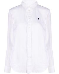 Polo Ralph Lauren - Leinenhemd mit Logo-Stickerei - Lyst
