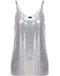Rabanne - Metallic Mesh Tank - Lyst