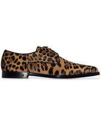 Dolce & Gabbana - Derby-Schuhe mit Leo-Print - Lyst