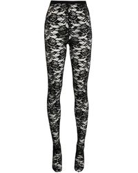 we11done - Lace-Pattern Slim Tights - Lyst